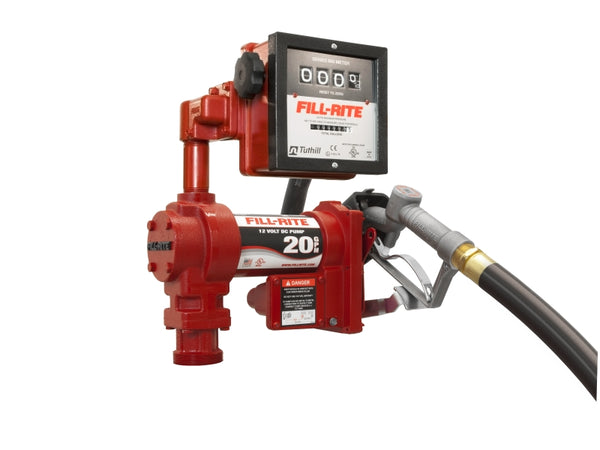 FIll-Rite FR4211G 12 Volt DC High Flow Pump with Hose, Manual Nozzle and Meter