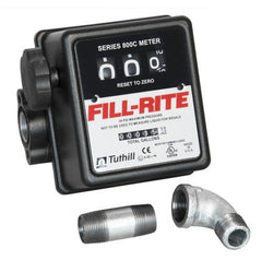 Fill-Rite Series 800C Flow Meter with 3/4'' Inlet & Outlet, Pipe Fittings