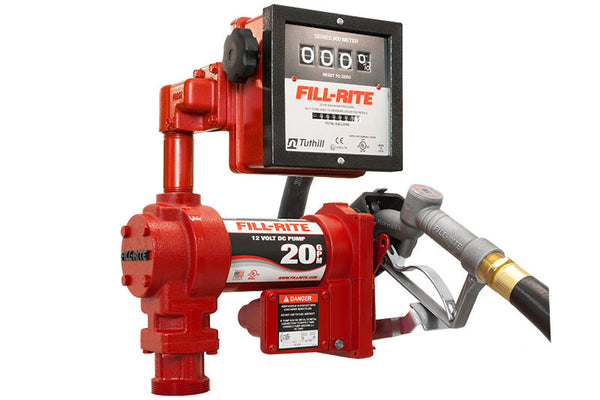 FIll-Rite FR4211GL 12 Volt DC High Flow Pump with Hose, Manual Nozzle and Liter Meter